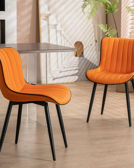 Modern Orange Upholstered Dining Chairs Set: Transform Your Dining Experience