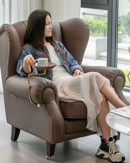Elegant Leather Wingback Chair for Modern Living Areas