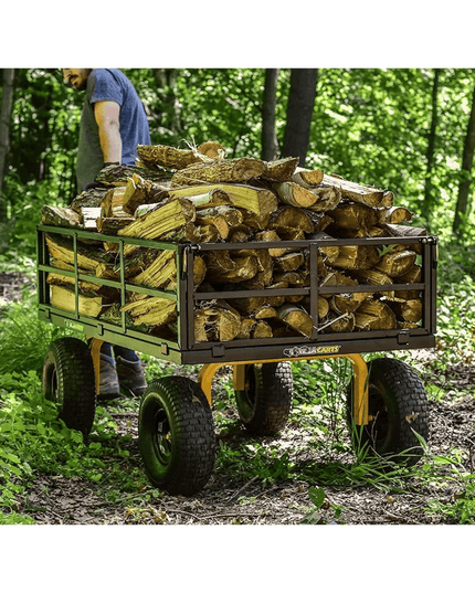 Heavy-Duty 2-in-1 Convertible Utility Cart with 1400 lbs Capacity and Removable Sides