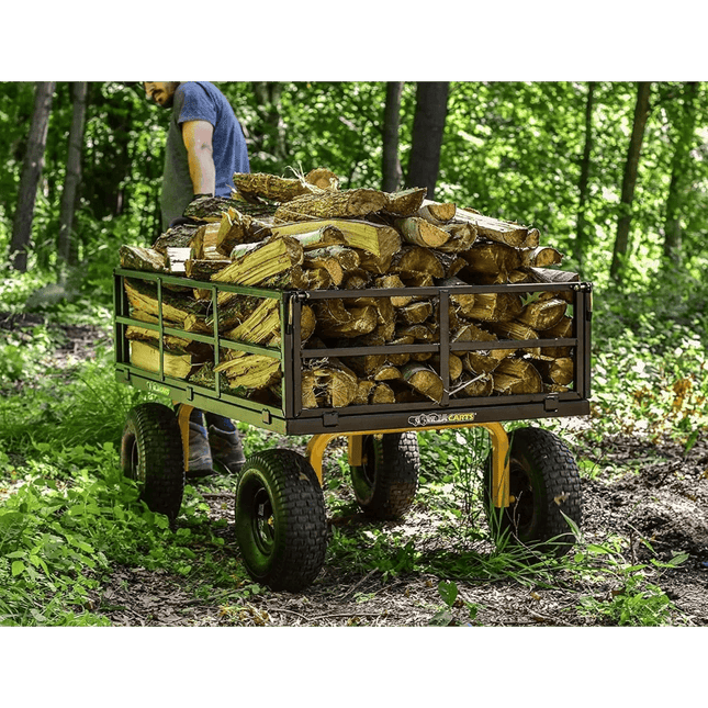 Heavy-Duty 2-in-1 Convertible Utility Cart with 1400 lbs Capacity and Removable Sides