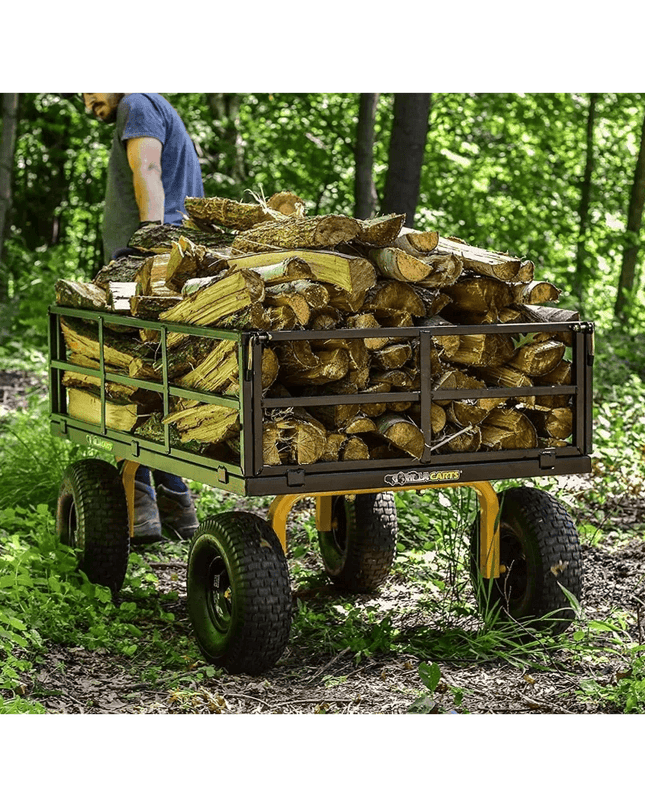 Heavy-Duty 2-in-1 Convertible Utility Cart with 1400 lbs Capacity and Removable Sides