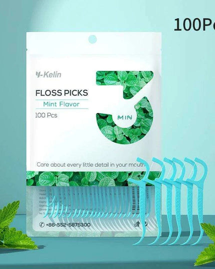 Y-Kelin 100 Count Premium Disposable Floss Picks for Superior Oral Care