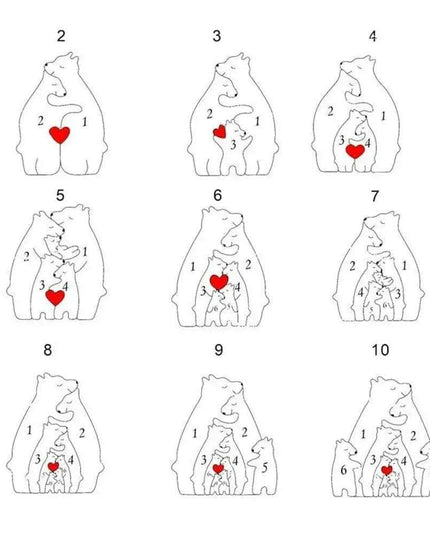 Customizable Bear Family Wooden Puzzle - A Unique Keepsake to Celebrate Family Love