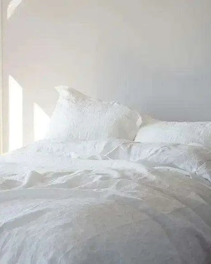 Luxurious 100% Flax Linen Queen Size Duvet Cover with Zipper - Elegant Solid Color Quilt Protector (200x230cm)