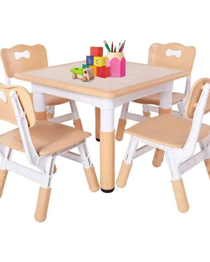 Adjustable Kids Art & Craft Table Set with Waterproof Clean Surface - Ideal for Ages 3-8
