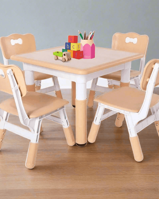 Adjustable Kids Art & Craft Table Set with Waterproof Clean Surface - Ideal for Ages 3-8