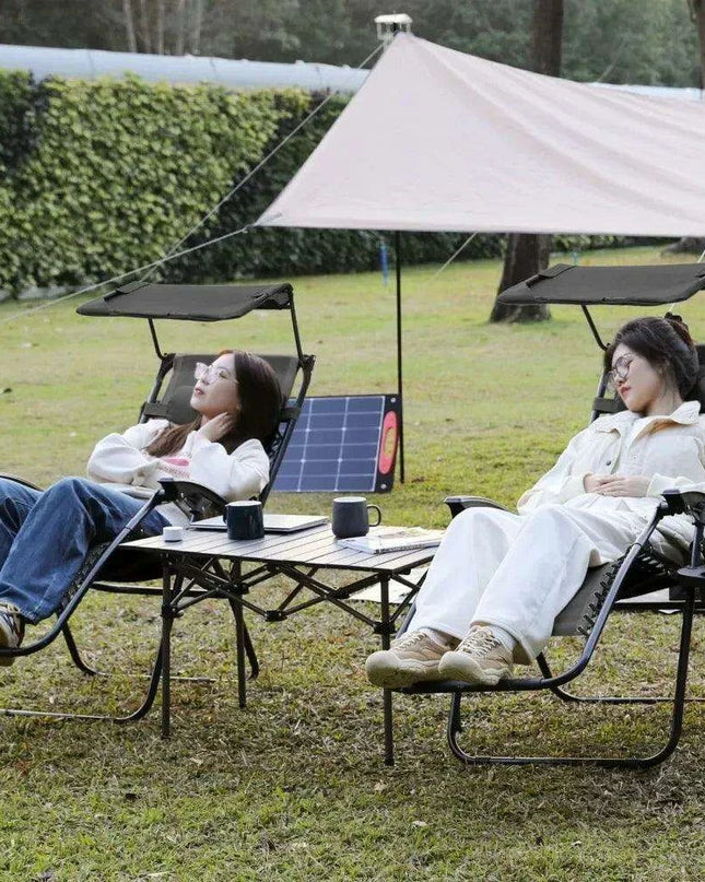 Sleek Black Mesh Reclining Lounge Chair with Adjustable Headrest and Convenient Side Tray - Perfect for Outdoor Relaxation