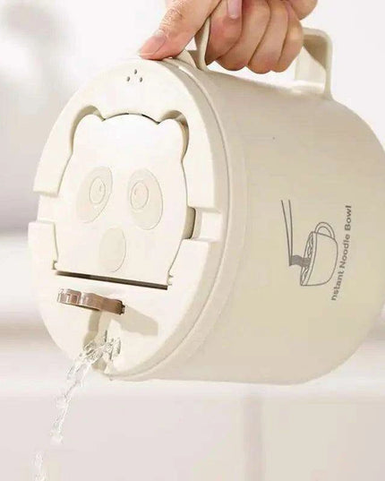 Portable 1300ml Insulated Stainless Steel Noodle Bowl Set with Lid, Chopsticks & Spoon – Ideal for Home, School, and Outdoor Dining