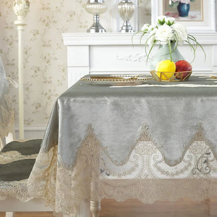 Vintage Velvet Lace Tablecloth – Elegant Home & Event Decor
