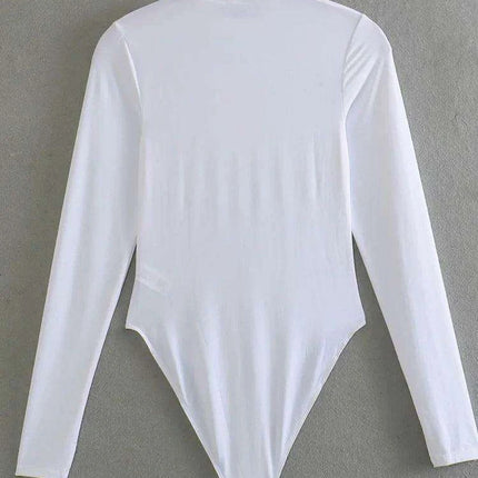 Women's Casual Turtleneck Long Sleeve Jumpsuit Bodysuit Tights