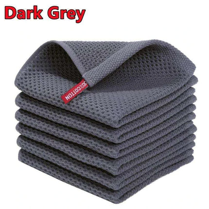 Sustainable Cotton Cleaning Cloths - Set of 5 Ultra-Absorbent Kitchen Towels