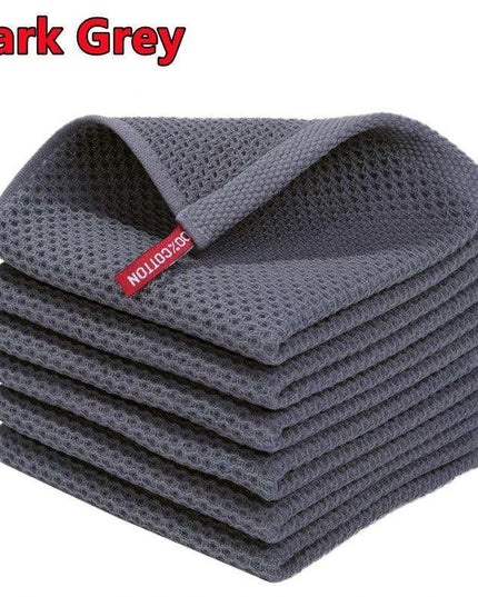 Sustainable Cotton Cleaning Cloths - Set of 5 Ultra-Absorbent Kitchen Towels