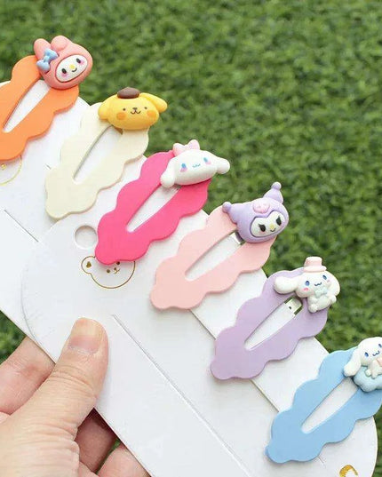 Adorable Sanrio Character Hairpin Set: Kuromi, My Melody, and Cinnamoroll - Cute Accessories for Trendy Girls
