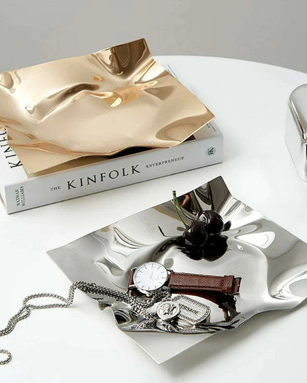Chic Scandinavian Stainless Steel Tray - Ideal for Jewelry and Fruit Display
