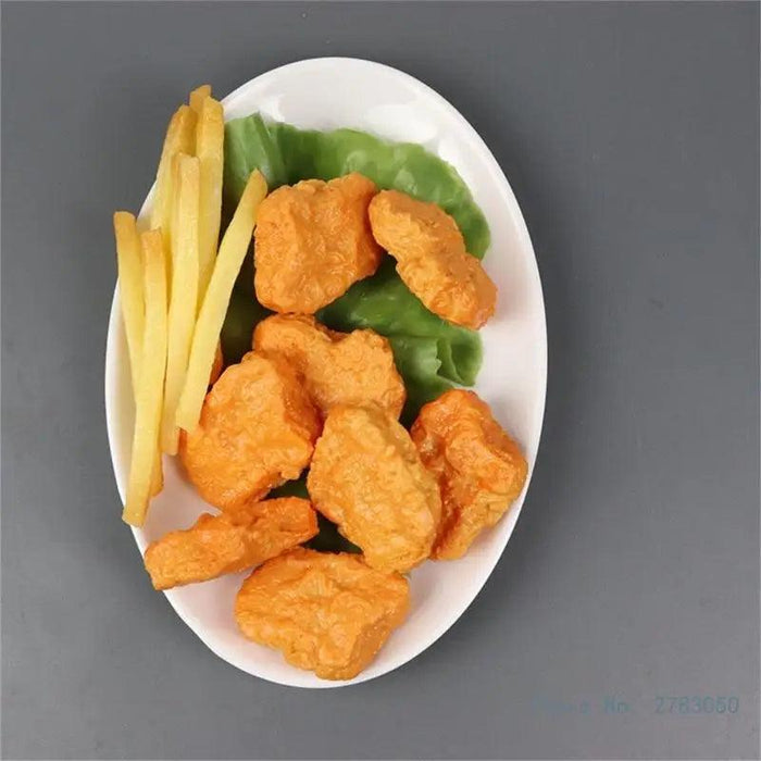 Set of 6 Realistic Artificial Fried Chicken Nuggets for Food Styling and Photography
