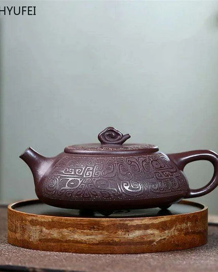 Artisan Jade Gold Sand Authentic Gourd Teapot - Exquisite 290ml Masterpiece
