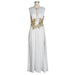 Chic Deep V-Neck Gold Embroidered Maxi Dress for Summer Evenings
