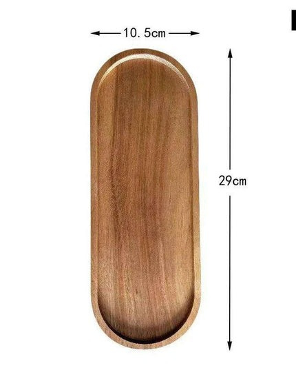 Japanese-Inspired Solid Wood Round Dessert Serving Plate - Ideal for Snacks & Dried Fruits