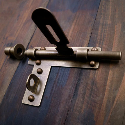Antique Solid Brass Door Bolt Set Single Door Sliding Latch with Strike Plate & Keyhole Wooden Door Hardware for Furniture antique-solid-brass-door-bolt-set-single-door-sliding-latch-with-strike-plate-keyhole-wooden-door-hardware-for-furniture