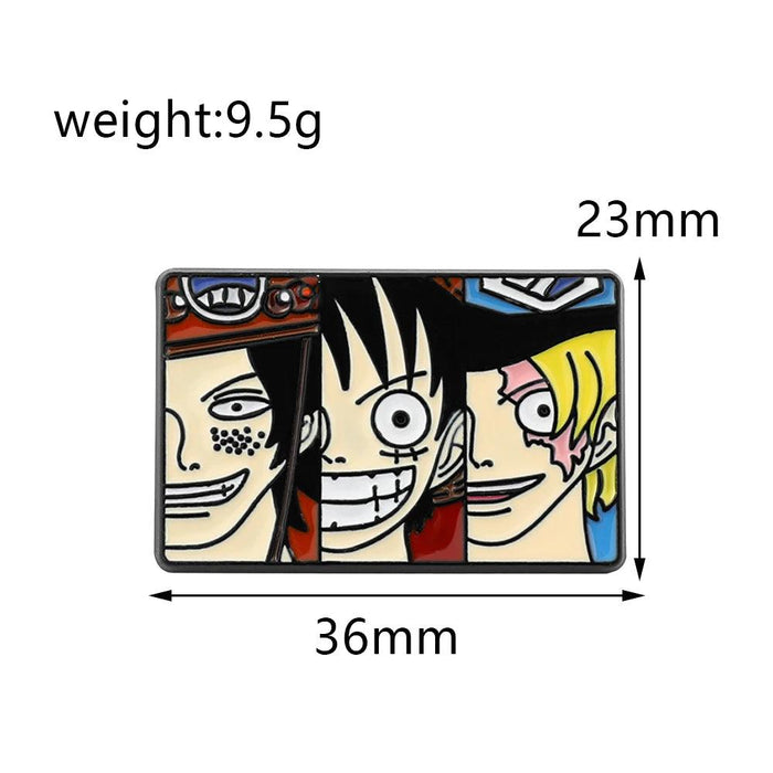 One Piece Anime Character Enamel Pin Set - Stylish Anime Jewelry Collection