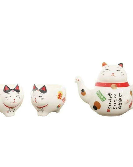Delightful Maneki Neko Ceramic Tea Set for Enchanting Gatherings