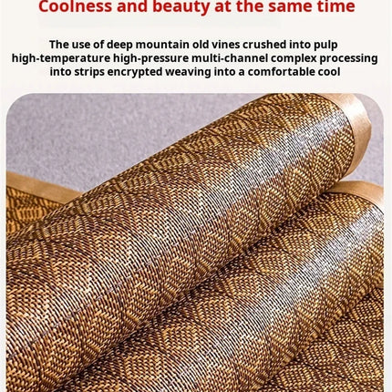 Ice Rattan Cooling Bed Mat | Breathable Natural Fibre Summer Mattress Cover