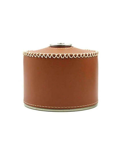 Retro Chic Leather Gas Can Cover - Stylish Air Bottle Protector
