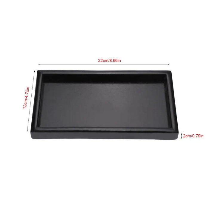 Elegant Black Solid Wood Serving Tray for Tea and Food