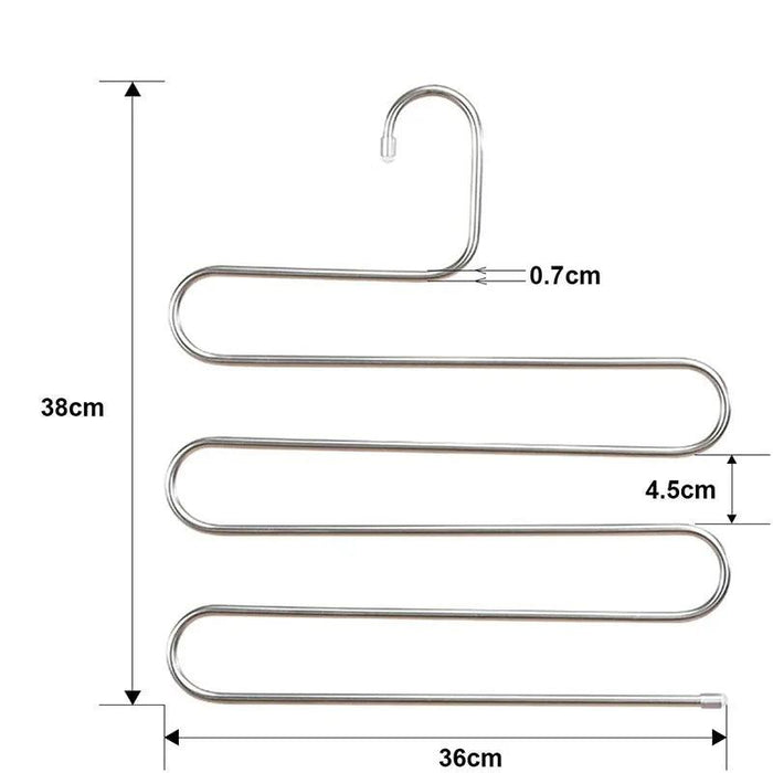 Streamlined 5-Tier Stainless Steel Pant Holder with Advanced Grip Technology for Closet and Bathroom Organization