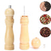 Adjustable Wooden Salt and Pepper Mill Set with Ceramic Rotor for Gourmet Seasoning