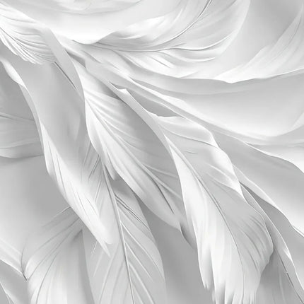 3D Abstract Feather & Flower Mural Wallpaper — Custom Size