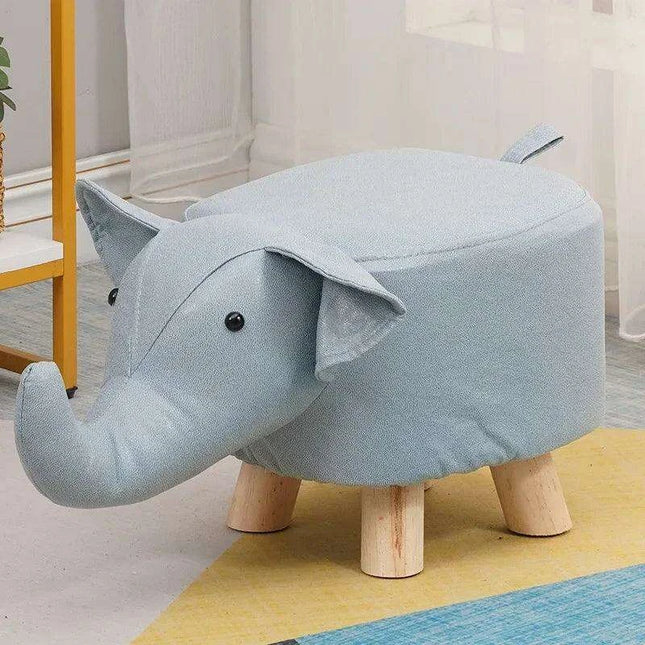 Charming Cartoon Animal Wooden Stool for Kids - Fun and Portable Shoe Changing Seat