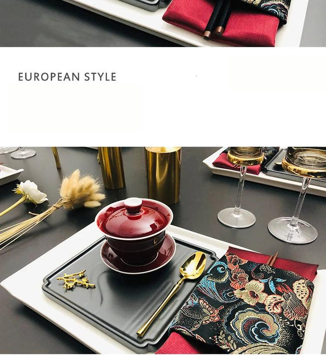 Luxury Botanical Porcelain Dining Set for Elegant Occasions