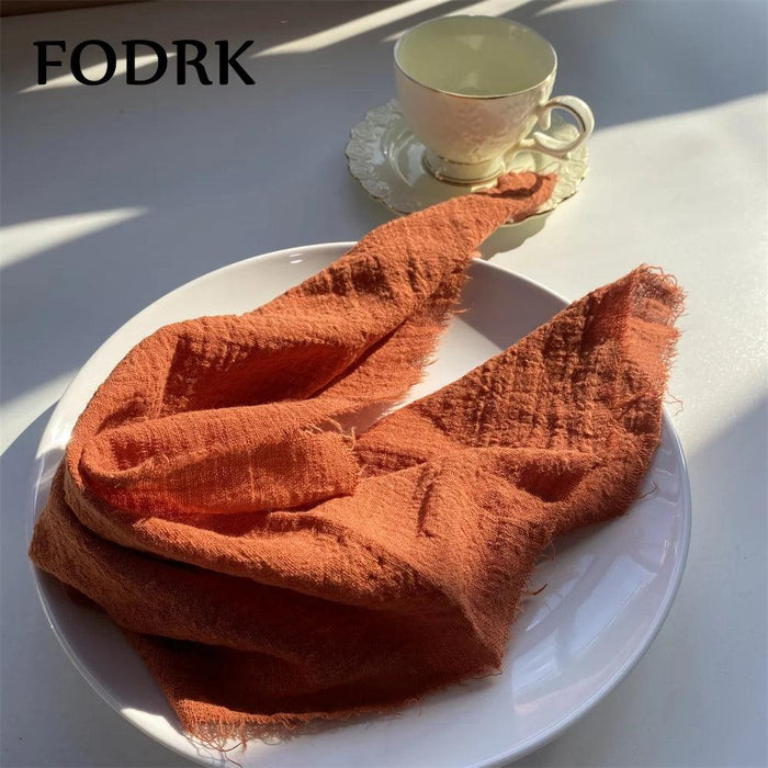 Sophisticated 10-Piece Linen-Cotton Blend Napkin Set