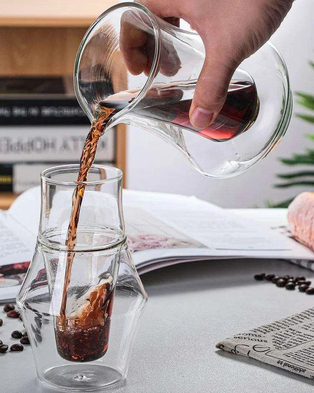 Artisan Japanese Double Insulated Coffee Glass Mug