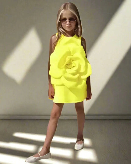 Elegant Floral Summer Dress for Girls - Perfect Party and Stage Show Outfit