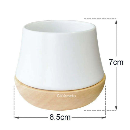 Elegant Porcelain Tea Mug Set with Chic Wooden Coasters - Perfect for Kung Fu Tea, Coffee, and Wine, Available in Single, Double, or Quad Sets