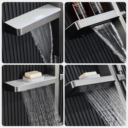Wall-Mounted Smart LED Rainfall Shower System with Digital Dis