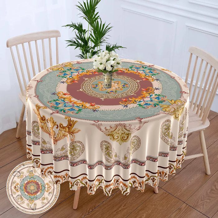 Elegant Waterproof Dining Table Cover: 63-Inch Polyester Tablecloth with Feather-Light Design