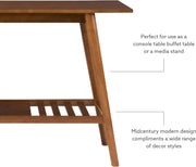 Walnut Mid-Century Modern Entryway Table with Storage and Display Shelf