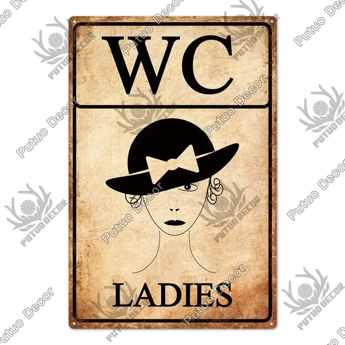 Vintage Charm Toilet Wall Art for Quirky Bathroom Decor