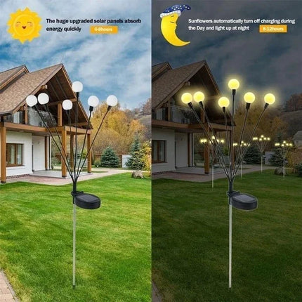 GCTECHING 8pcs Solar LED Garden Lights - Wind-Driven & Ground Plug