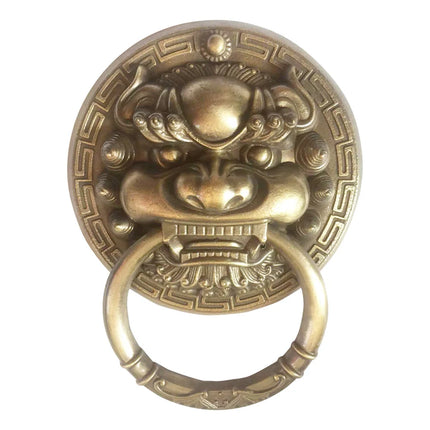 Lenth 190mm Brass Large Antique Lion Door Knocker Lionhead Doorknocker