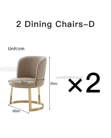 Exquisite Italian-Inspired White Marble Dining Set with Sleek Stainless Steel Chairs - Limited Edition