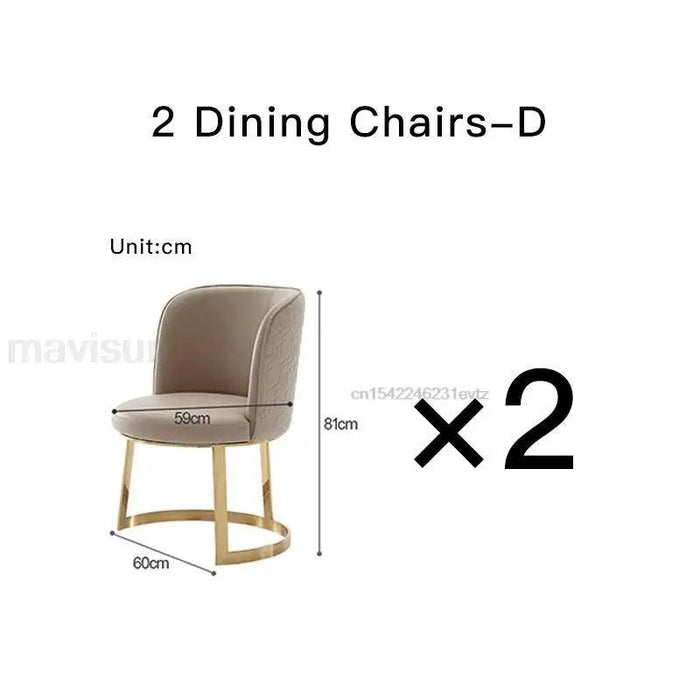 Exquisite Italian-Inspired White Marble Dining Set with Sleek Stainless Steel Chairs - Limited Edition
