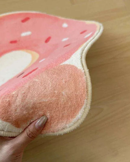 Whimsical Pink Donut Area Rug - Playful Decor for Kids' Spaces