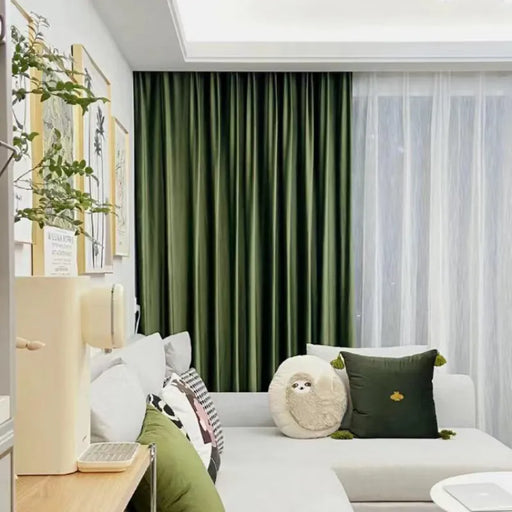 Retro Green Classic Elegance Window Curtain