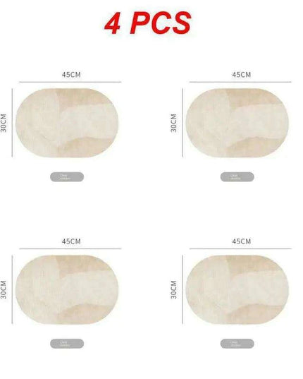 Sophisticated Oval Leather Dining Placemats Set with Heat Resistance and Non-Slip Design - Perfect for Every Meal