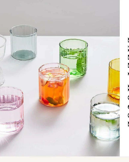 Vibrant Heat-Resistant Glass Mug Collection - Set of 6 Stylish Cups for Every Occasion
