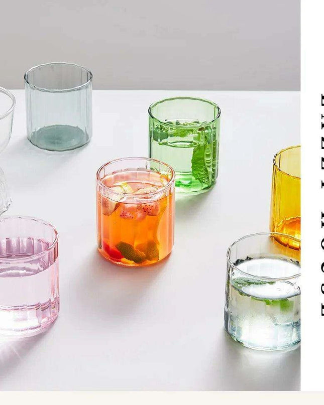 Vibrant Heat-Resistant Glass Mug Collection - Set of 6 Stylish Cups for Every Occasion